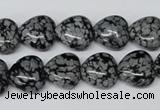 CHG37 15.5 inches 12*12mm heart snowflake obsidian beads wholesale