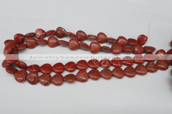 CHG49 15.5 inches 14*14mm heart red jasper beads wholesale