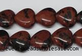 CHG51 15.5 inches 14*14mm heart mahogany obsidian beads wholesale