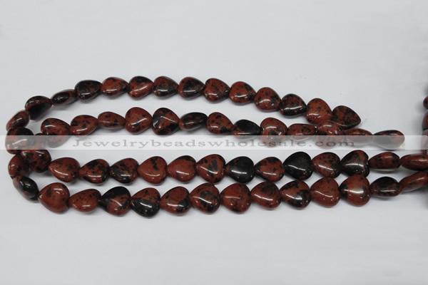 CHG51 15.5 inches 14*14mm heart mahogany obsidian beads wholesale