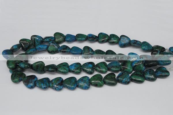 CHG61 15.5 inches 16*16mm heart dyed chrysocolla beads wholesale