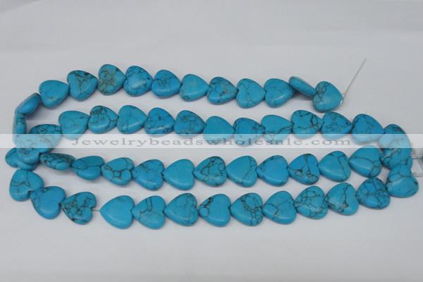 CHG63 15.5 inches 16*16mm heart turquoise beads wholesale