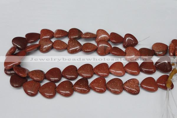 CHG70 15.5 inches 18*18mm heart goldstone beads wholesale