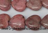 CHG71 15.5 inches 18*18mm heart rhodochrosite beads wholesale