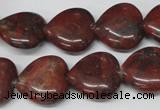 CHG73 15.5 inches 18*18mm heart brecciated jasper beads wholesale