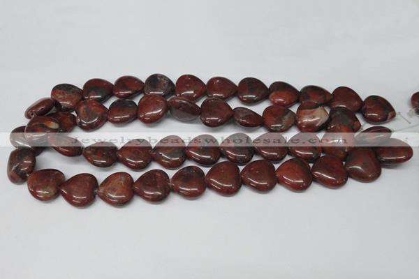 CHG73 15.5 inches 18*18mm heart brecciated jasper beads wholesale