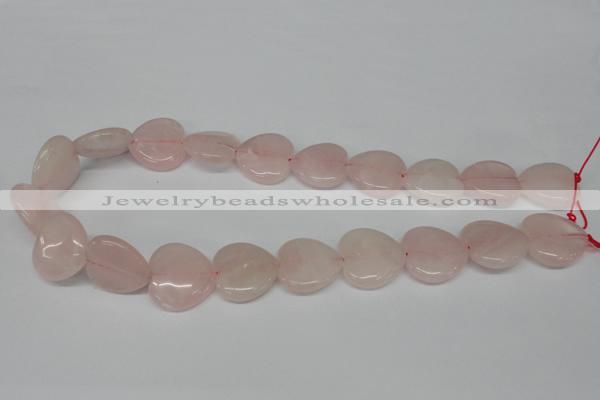 CHG80 15.5 inches 20*20mm heart rose quartz beads wholesale