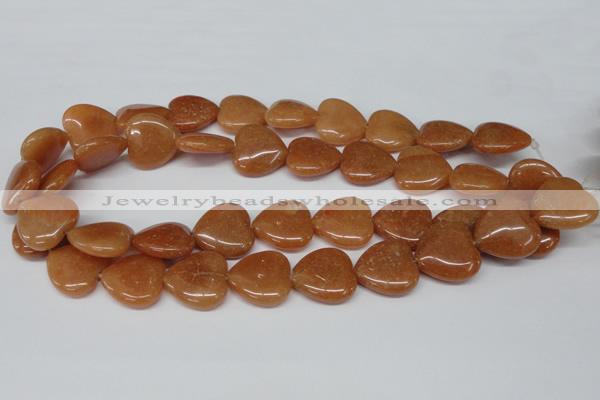 CHG81 15.5 inches 20*20mm heart red aventurine beads wholesale