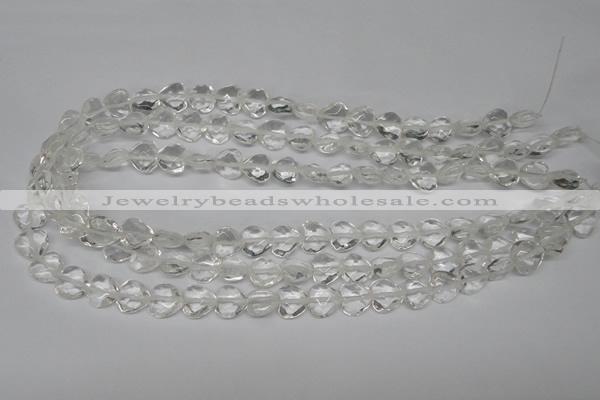 CHG92 15.5 inches 10*10mm faceted heart white crystal beads wholesale