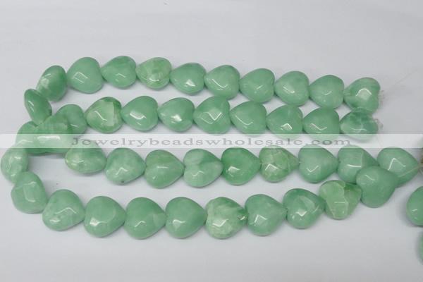 CHG95 15.5 inches 18*18mm faceted heart amazonite beads wholesale