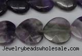 CHG97 15.5 inches 18*18mm faceted heart amethyst beads wholesale