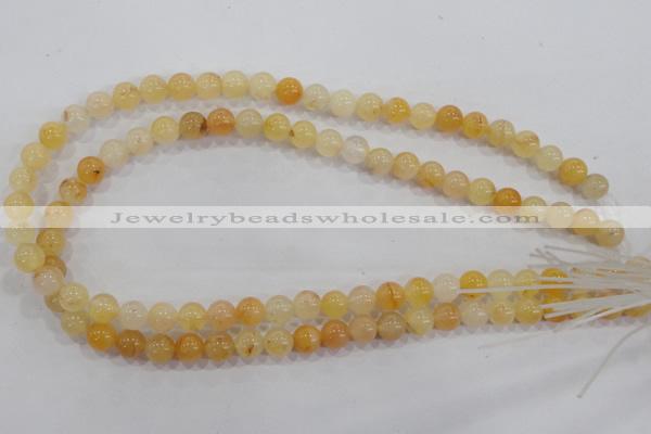 CHJ03 15.5 inches 8mm round honey jade stone beads wholesale