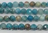 CHM210 15.5 inches 4mm faceted round blue hemimorphite beads