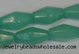 CHM24 15.5 inches 6*12mm faceted rice green hemimorphite beads