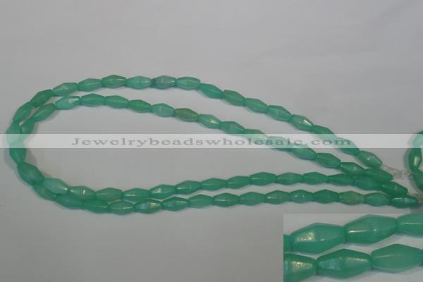 CHM24 15.5 inches 6*12mm faceted rice green hemimorphite beads