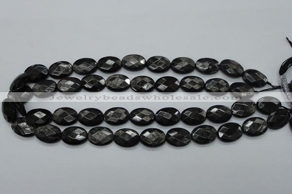 CHS07 15.5 inches 13*18mm faceted oval natural hypersthene gemstone beads