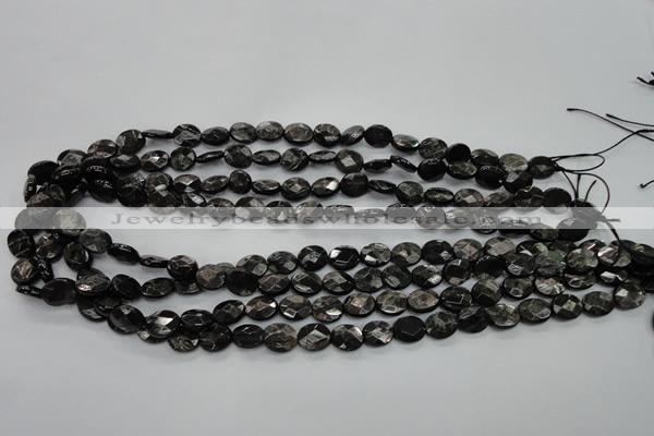 CHS11 15.5 inches 8*10mm faceted oval natural hypersthene beads