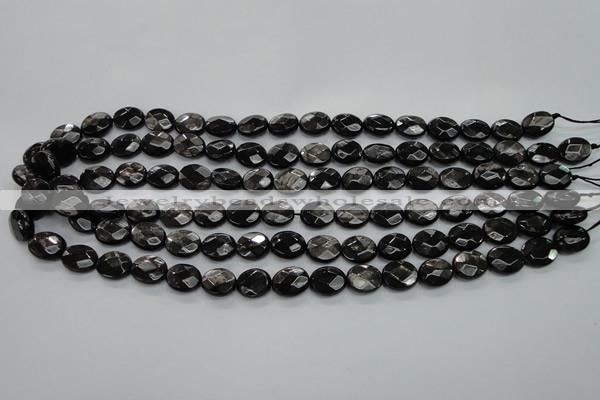 CHS12 15.5 inches 10*12mm faceted oval natural hypersthene beads