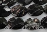 CHS15 15.5 inches 15*20mm faceted oval natural hypersthene beads