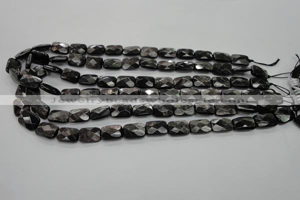 CHS35 15.5 inches 10*14mm faceted rectangle natural hypersthene beads