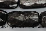 CHS40 15.5 inches 20*40mm faceted rectangle natural hypersthene beads