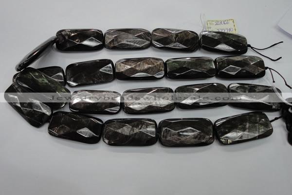 CHS40 15.5 inches 20*40mm faceted rectangle natural hypersthene beads