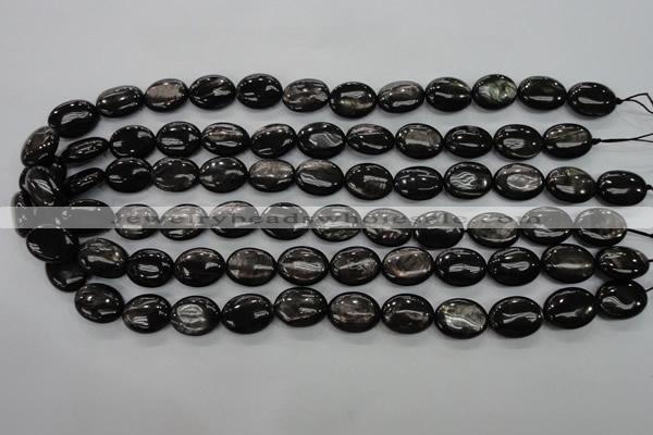 CHS72 15.5 inches 12*16mm oval natural hypersthene beads