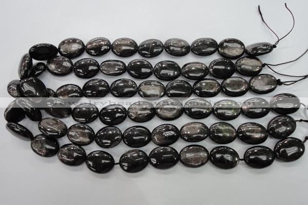 CHS74 15.5 inches 15*20mm oval natural hypersthene beads