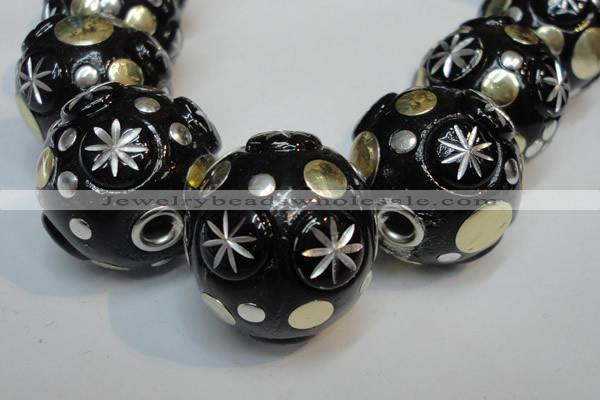 CIB367 23mm round fashion Indonesia jewelry beads wholesale