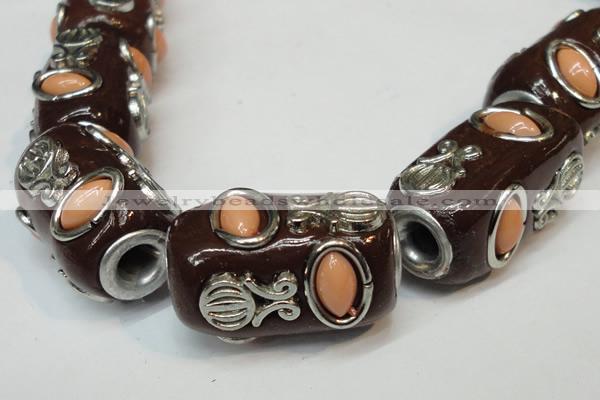 CIB369 15*25mm drum fashion Indonesia jewelry beads wholesale