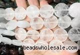 CIBS01 15 inches 20mm coin white crystal gemstone beads wholesale