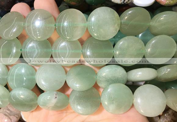 CIBS05 15 inches 20mm coin green aventurine gemstone beads wholesale