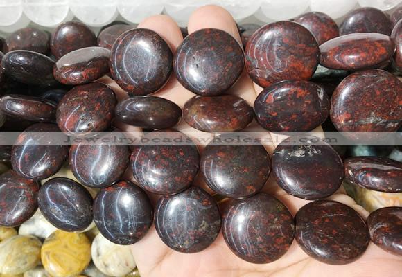 CIBS18 15 inches 20mm coin brecciated jasper gemstone beads wholesale