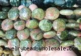 CIBS24 15 inches 20mm coin unakite gemstone beads wholesale