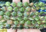 CIBS38 15 inches 10mm coin unakite gemstone beads wholesale