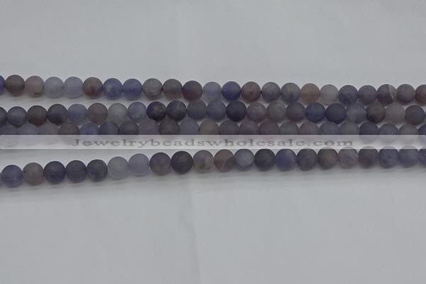 CIL108 15.5 inches 4mm round matte iolite gemstone beads