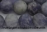 CIL111 15.5 inches 10mm round matte iolite gemstone beads