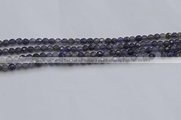 CIL117 15.5 inches 4mm faceted round iolite gemstone beads