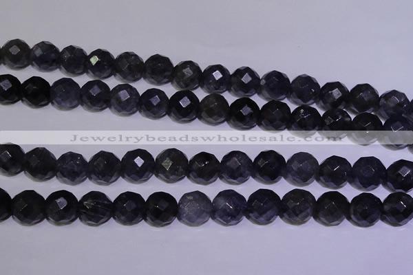 CIL33 15.5 inches 9mm faceted round natural iolite gemstone beads