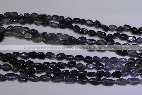 CIL40 15.5 inches 6*8mm nuggets natural iolite gemstone beads