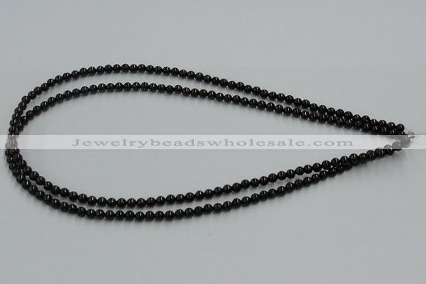 CJB01 16 inches 4mm round natural jet gemstone beads wholesale