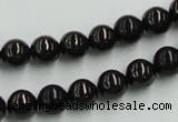 CJB03 16 inches 8mm round natural jet gemstone beads wholesale