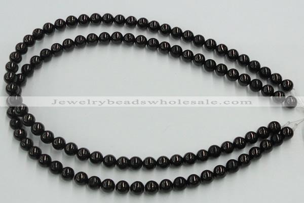 CJB03 16 inches 8mm round natural jet gemstone beads wholesale