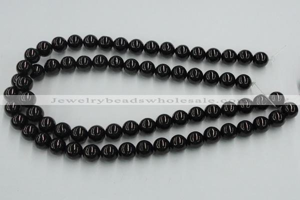 CJB04 16 inches 12mm round natural jet gemstone beads wholesale