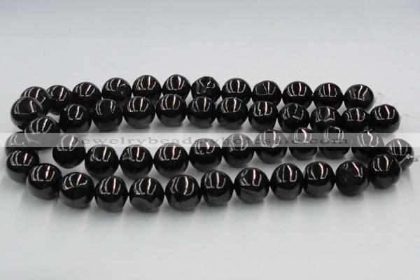 CJB05 16 inches 18mm round natural jet gemstone beads wholesale