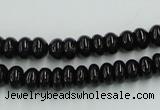 CJB10 16 inches 5*8mm rondelle natural jet gemstone beads wholesale