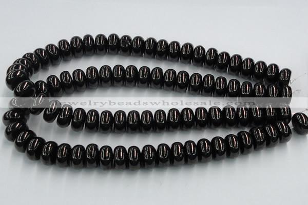 CJB12 16 inches 9*16mm rondelle natural jet gemstone beads wholesale