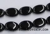 CJB17 16 inches 10*14mm oval natural jet gemstone beads wholesale