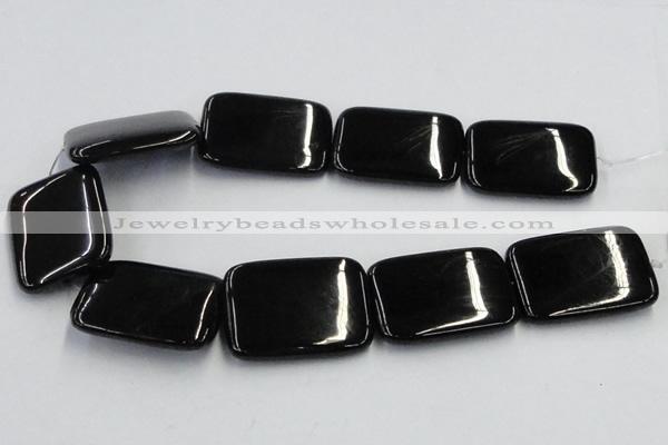 CJB28 16 inches 30*40mm rectangle natural jet gemstone beads wholesale