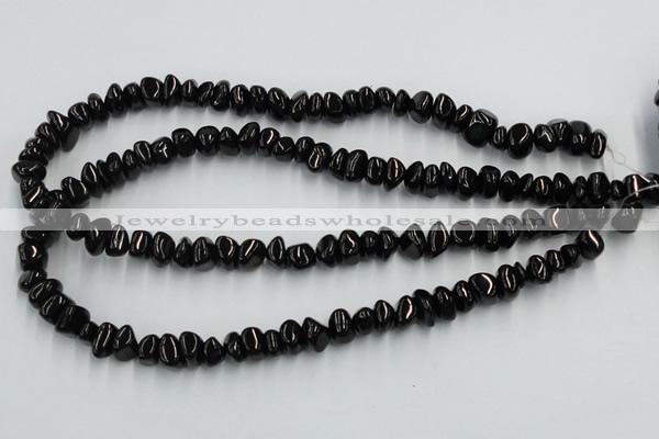 CJB32 16 inches 7*10mm chips natural jet gemstone beads wholesale